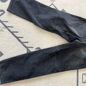 Pilcro the wanderer barrel pant. Super cool distressing, gray/black corduroy.